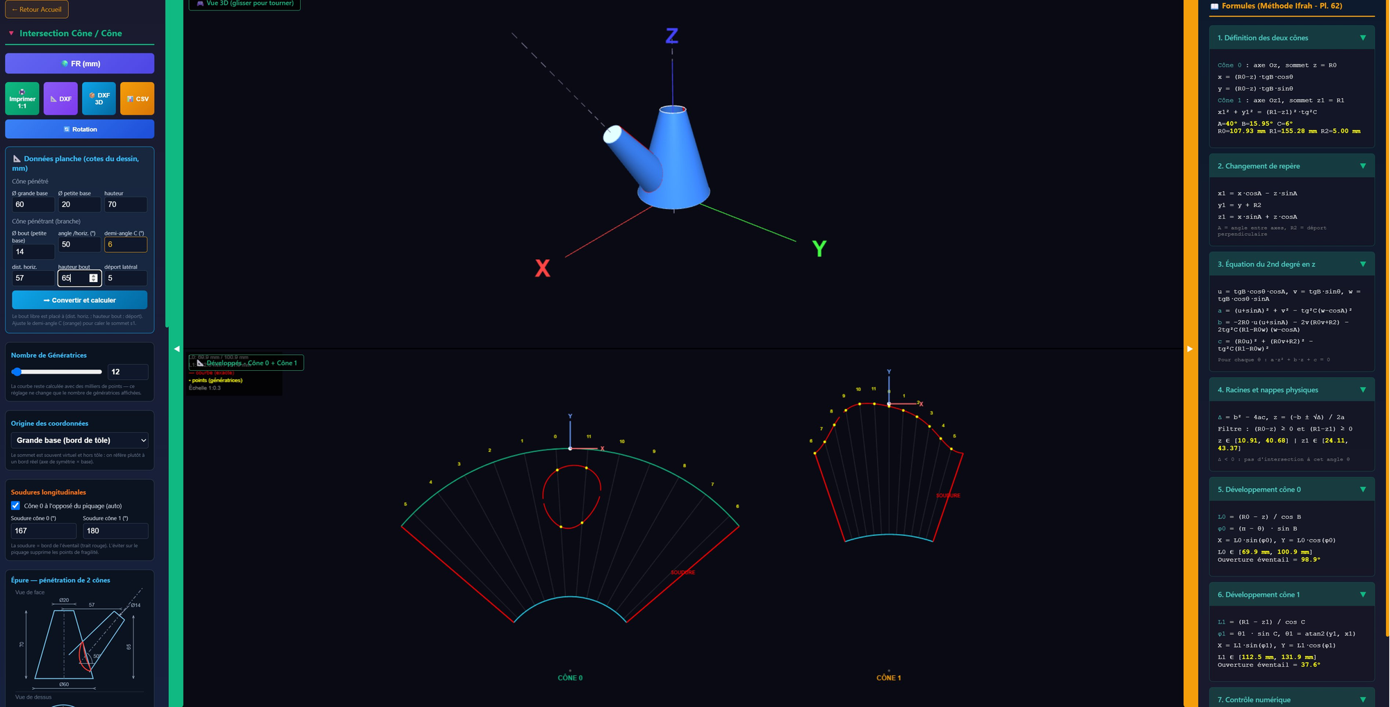 Cone to Cone Intersection Layout
