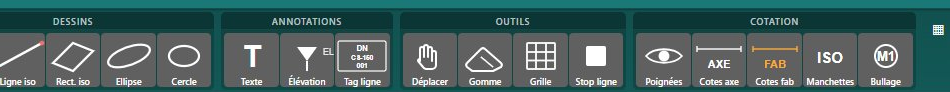 Toolbar (2/2) — Dessins, Annotations, Outils, Cotation
